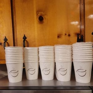 Disposable 9oz Paper Cups Individually Wrapped Coffee Design
